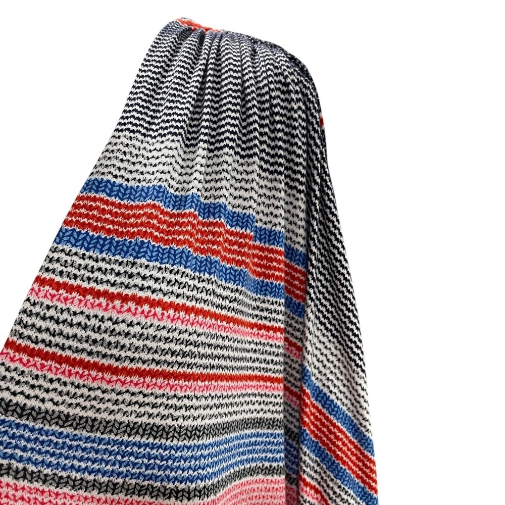 Multicolor Knit V Neck Tunic Top Boho Coastal Resort Vacation Striped Festival S - Picture 9 of 12